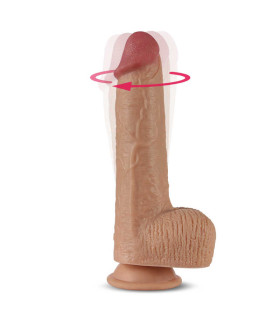 Вибратор реалистичный с ротацией и подогревом Lovetoy на присоске, бежевый, 21.5 х 4 см - No Taboo