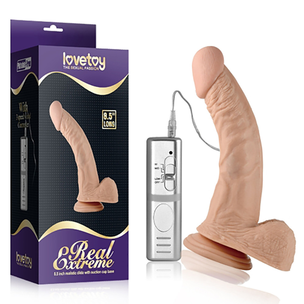 Вибратор реалистичный на присоске Lovetoy бежевый, 21 х 4.5 см фото №0 — секс игрушки: Украина, NO TABOO