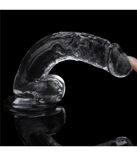 Фаллоимитатор реалистичный на присоске Lovetoy прозрачный, 19 х 3.5 см - No Taboo