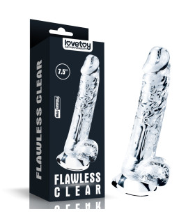 Фаллоимитатор реалистичный на присоске Lovetoy прозрачный, 19 х 3.5 см - No Taboo