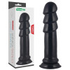 Анальная пробка для фистинга гигантская Lovetoy рельефная черная, 27 х 6 см фото №1 — секс игрушки: Украина, NO TABOO