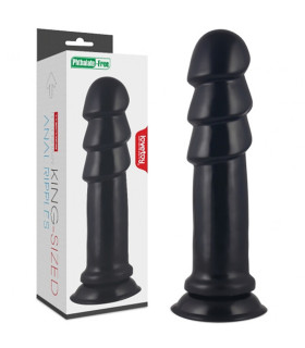 Анальная пробка для фистинга гигантская Lovetoy рельефная черная, 27 х 6 см - No Taboo
