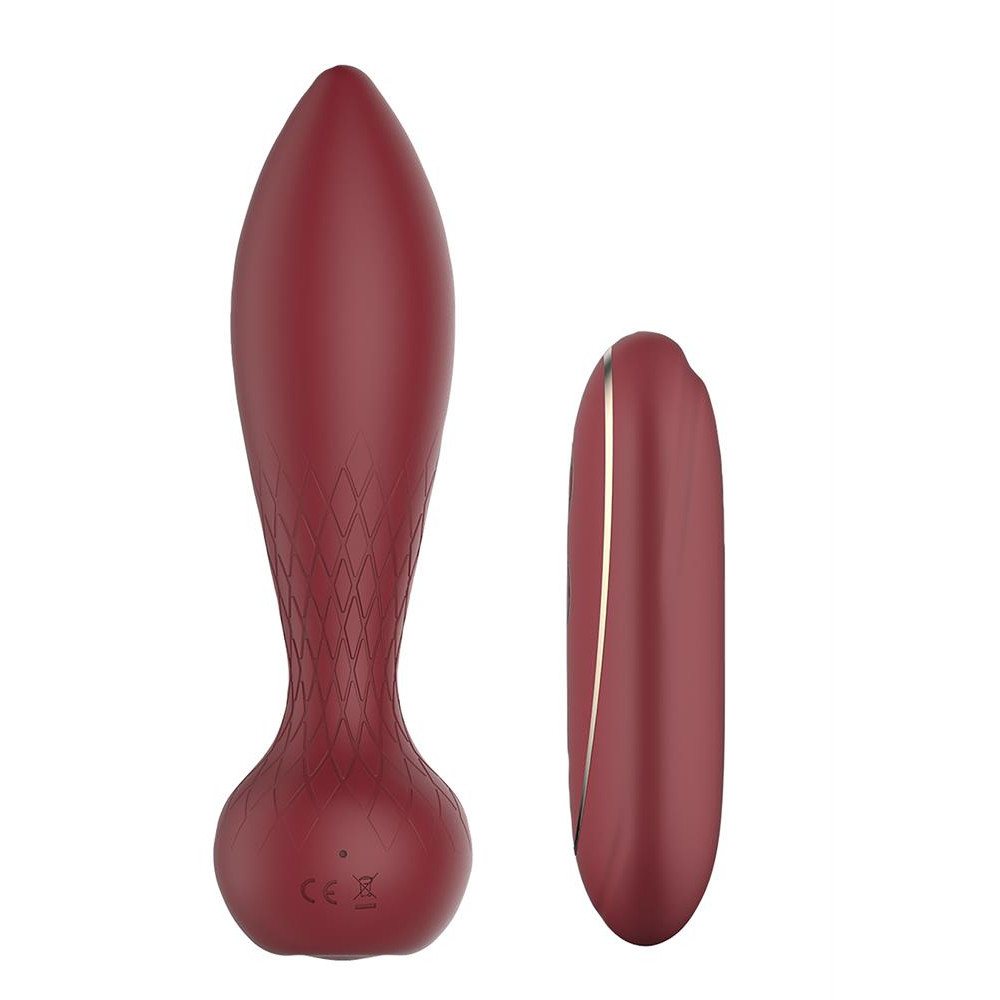 Анальный вибратор Dream Toys Romy с пультом, бордовый, 13.8 х 3.5 см фото №3 — секс игрушки: Украина, NO TABOO