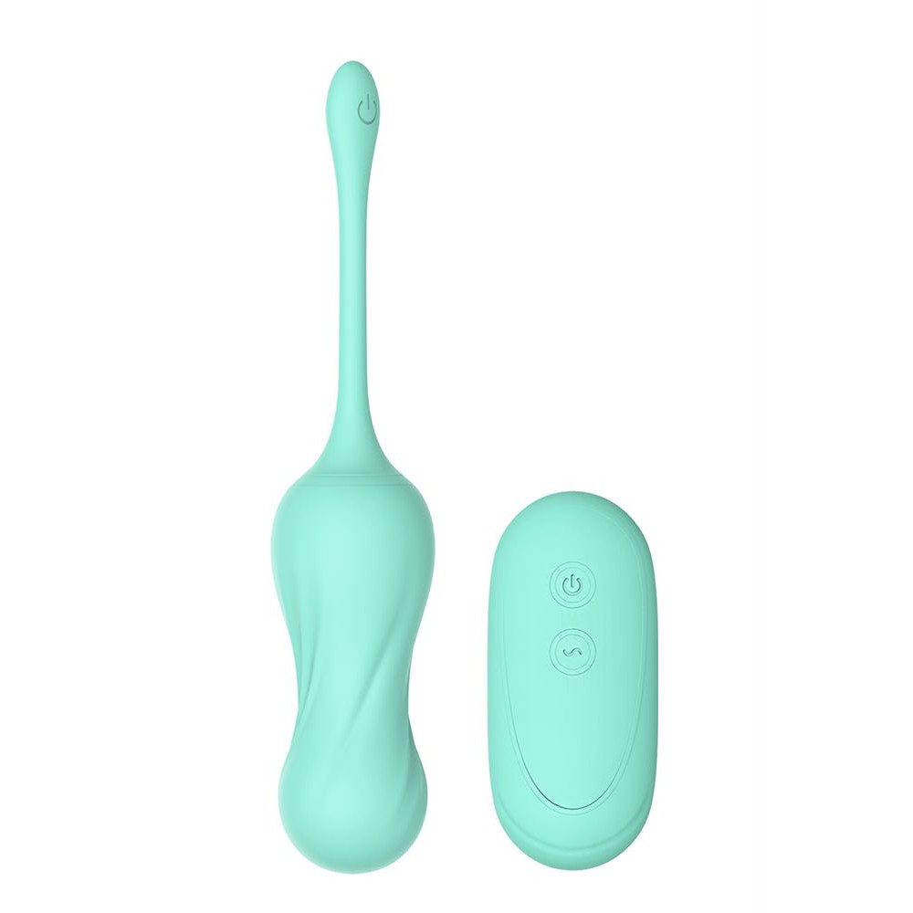 Вагинальные шарики с вибрацией на жесткой сцепке DreamToys мятные, 17.8 х 3 см фото №2 — секс игрушки: Украина, NO TABOO