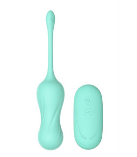 Вагінальні кульки з вібрацією на жорсткій зчіпці DreamToys м'ятні, 17.8 х 3 см - No Taboo