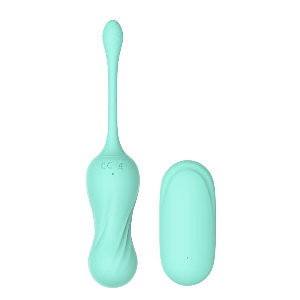 Вагинальные шарики с вибрацией на жесткой сцепке DreamToys мятные, 17.8 х 3 см фото №4 — секс игрушки: Украина, NO TABOO