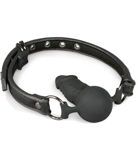 Кляп с фаллоимитатором Easytoys черный, 9.5 х 3.7 см - No Taboo