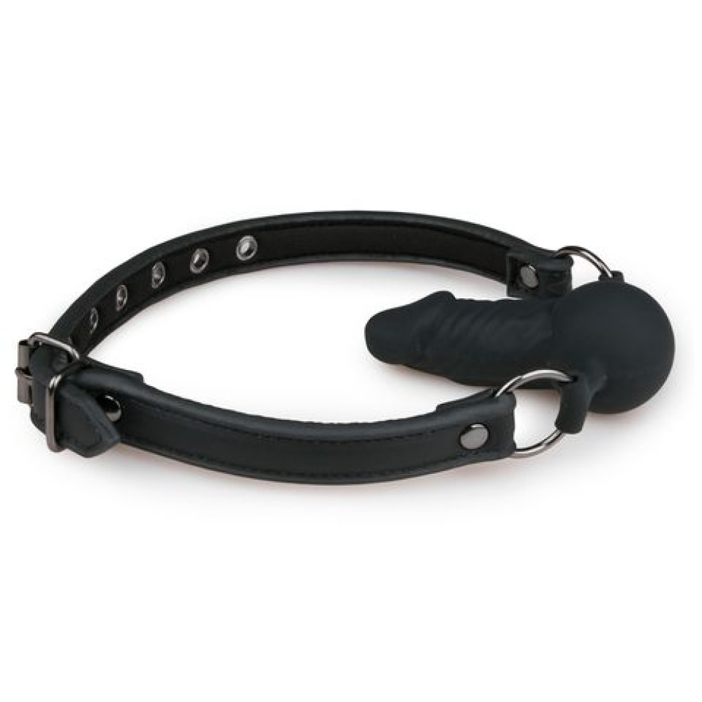 Кляп с фаллоимитатором Easytoys черный, 9.5 х 3.7 см, фото №2 — секс шоп Украина, NO TABOO