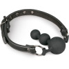 Кляп-елочка Easytoys три шарика, черный, 10 х 3.7 см, фото №1 — секс шоп Украина, NO TABOO