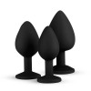 Анальная пробка, L, с камнем EasyToys черная, 9.3 х 4 см фото №2 — секс игрушки: Украина, NO TABOO