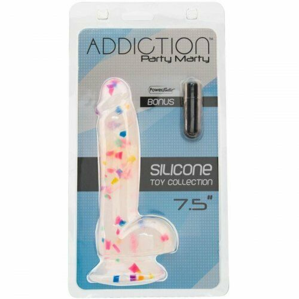 Фаллоимитатор реалистичный Addiction с вибропулей , разноцветный, 19 х 3.8 см фото №4 — секс игрушки: Украина, NO TABOO