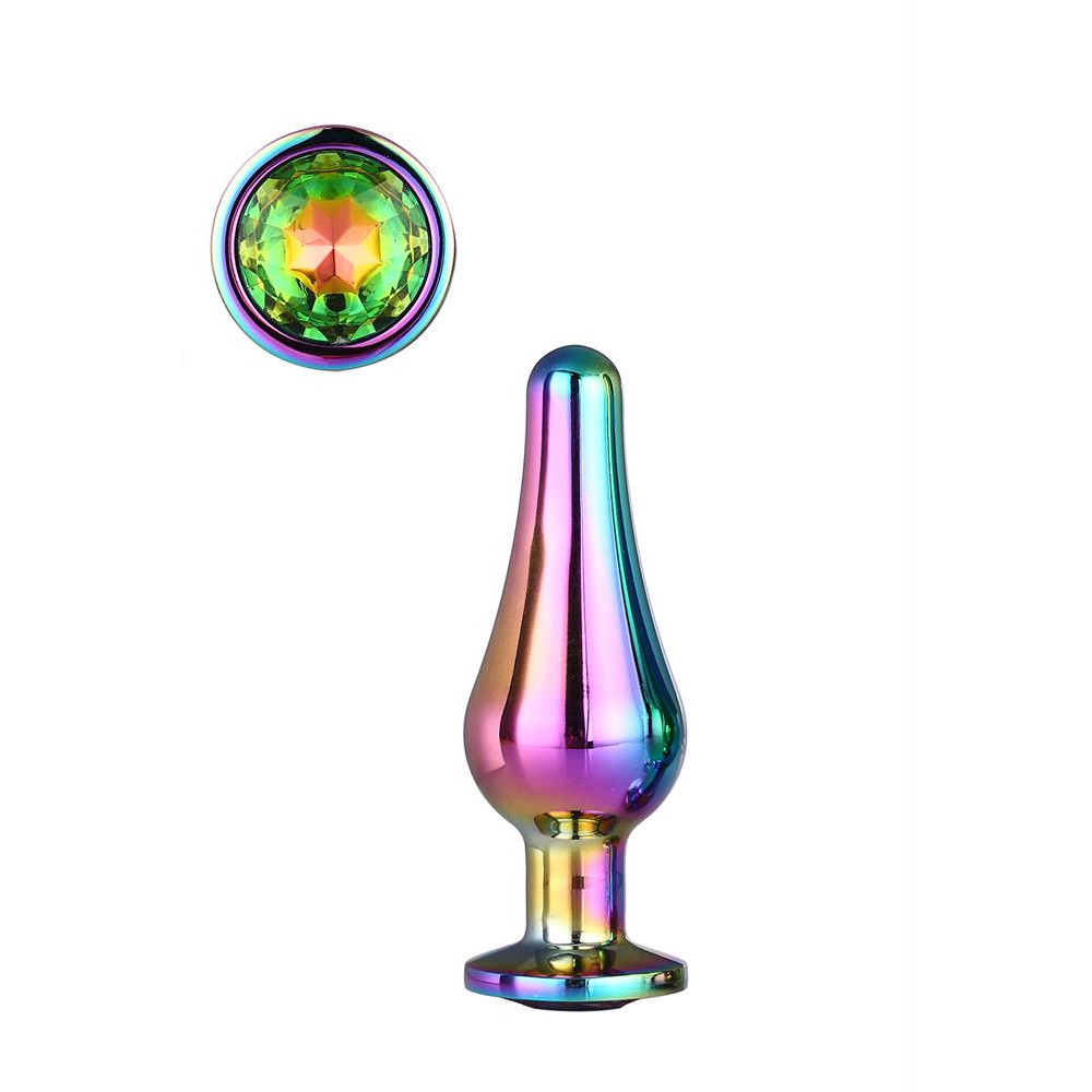 Анальная пробка, S, конической формы Dream Toys со стразом, радужная фото №0 — секс игрушки: Украина, NO TABOO