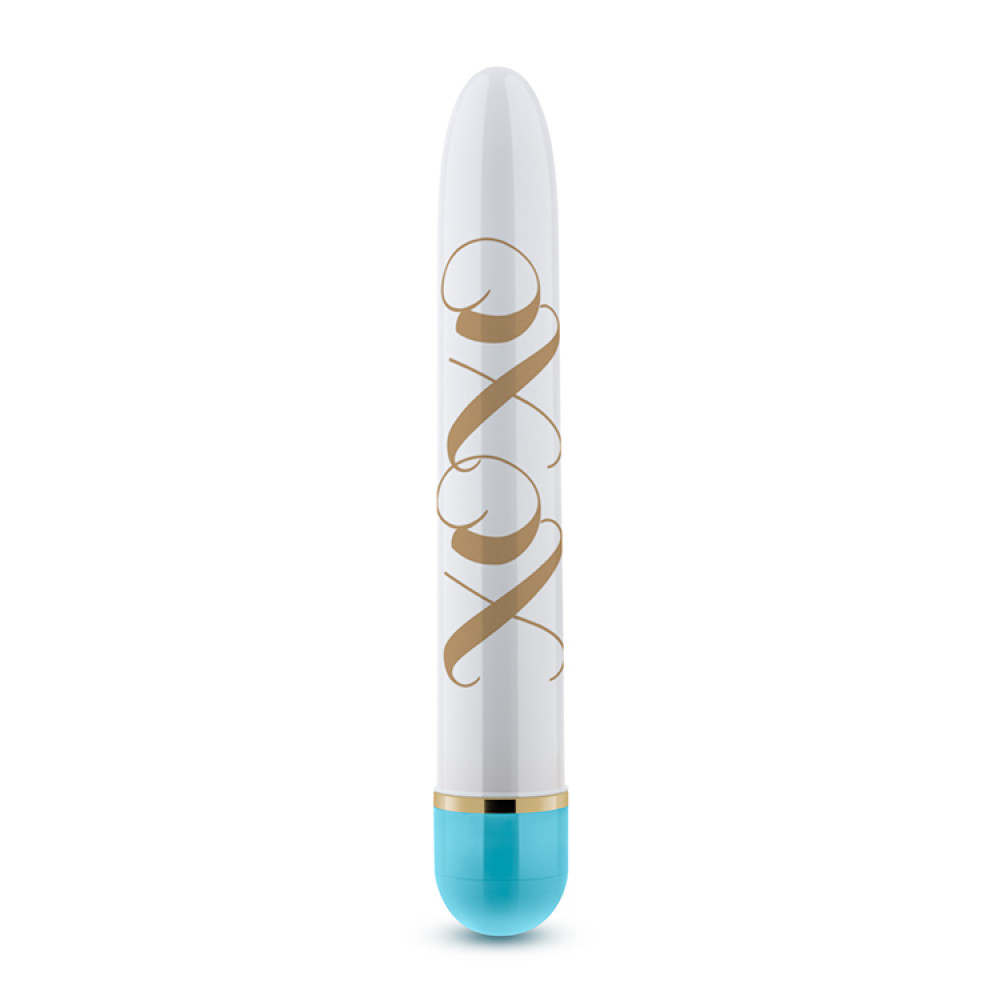 Вибратор Blush Xoxo, бело-голубой, 14.5 х 2.5 см фото №0 — секс игрушки: Украина, NO TABOO