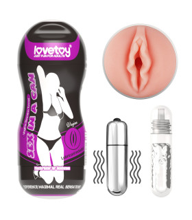 Мастурбатор вагина Love Toy бежевый, бежевый, 16 х 6.5 см - No Taboo