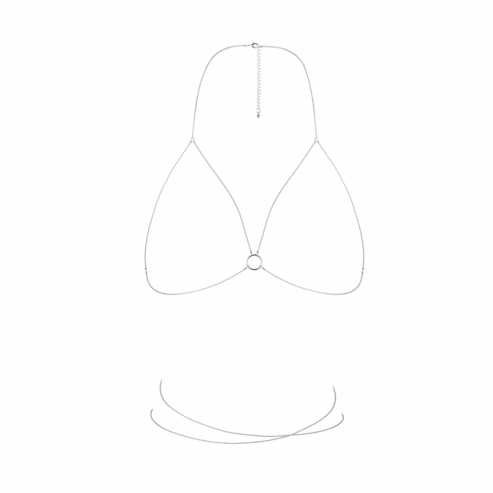 Украшение на грудь из цепочки Bijoux Indiscrets Magnifique Bra Chain, серебристое, фото №3 — секс шоп Украина, NO TABOO