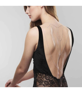 Украшение для спины Bijoux Indiscrets Magnifique Back and Cleavage Chain, серебристое - No Taboo