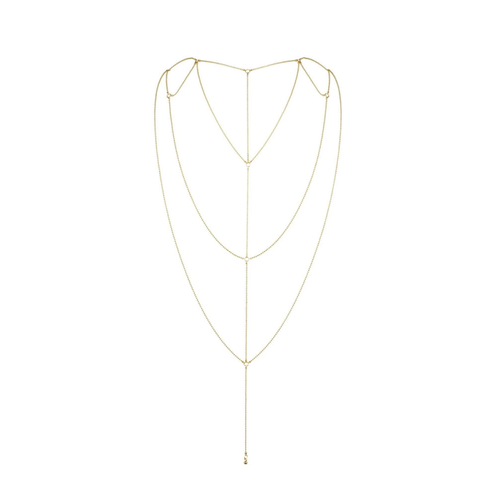 Украшение для спины Bijoux Indiscrets Magnifique Back and Cleavage Chain, серебристое, фото №3 — секс шоп Украина, NO TABOO