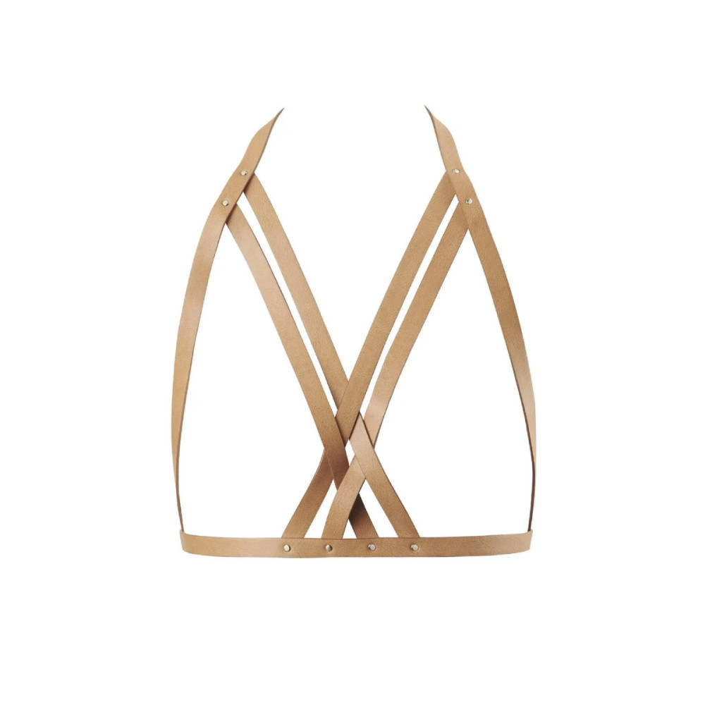 Портупея с перекрестным плетением под грудью MAZE Bijoux Indiscrets бежевая, OS, фото №4 — секс шоп Украина, NO TABOO