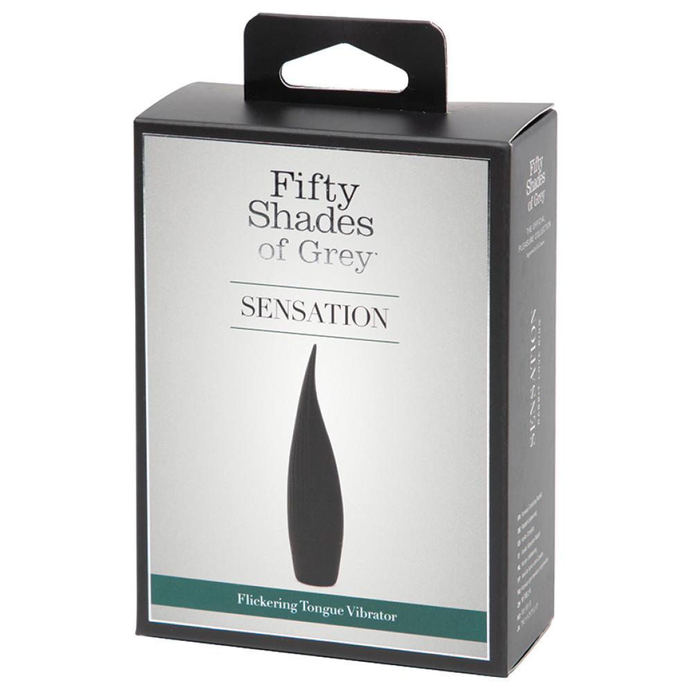 Вибратор для клитора Fifty Shades of Grey Sensation с подвижным язычком, черный, 11.2 х 3.1 см фото №2 — секс игрушки: Украина, NO TABOO