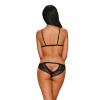 Сексуальный комплект Obsessive Millagro, L/XL, с открытыми сосками кружевной, черный, фото №2 — секс шоп Украина, NO TABOO