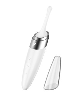 Вибратор для точечной стимуляции Satisfyer Twirling Joy с колпачком, белый, 16.5 х 0.8 см - No Taboo