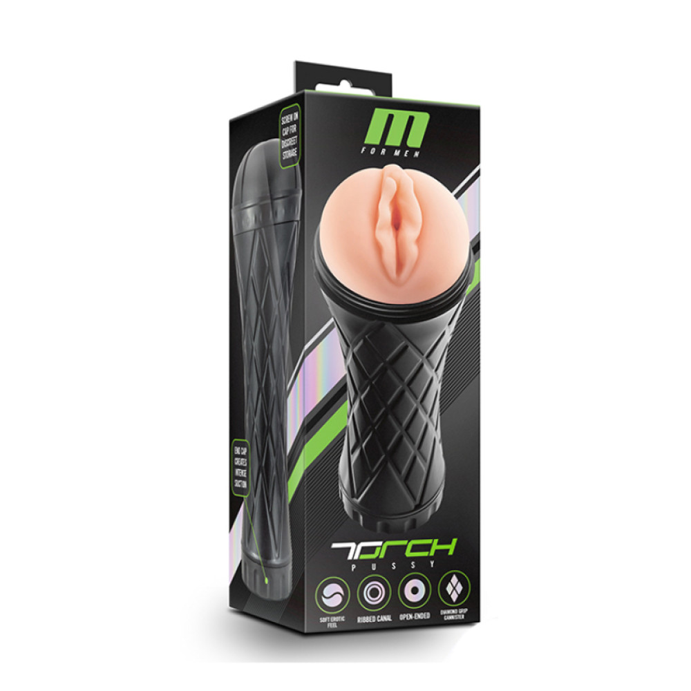 Мастурбатор-влагалище Blush M for Men в колбе, бежевый, 24.1 х 8.9 см фото №2 — секс игрушки: Украина, NO TABOO