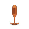 Анальная пробка с утяжелением размер M, B-Vibe Snug Plug 2, оранжевая, 10.5 х 3 см фото №1 — секс игрушки: Украина, NO TABOO