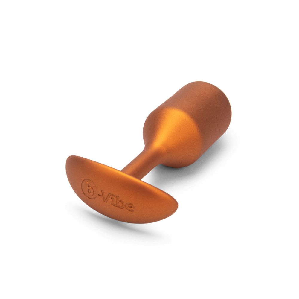 Анальная пробка с утяжелением размер M, B-Vibe Snug Plug 2, оранжевая, 10.5 х 3 см фото №6 — секс игрушки: Украина, NO TABOO