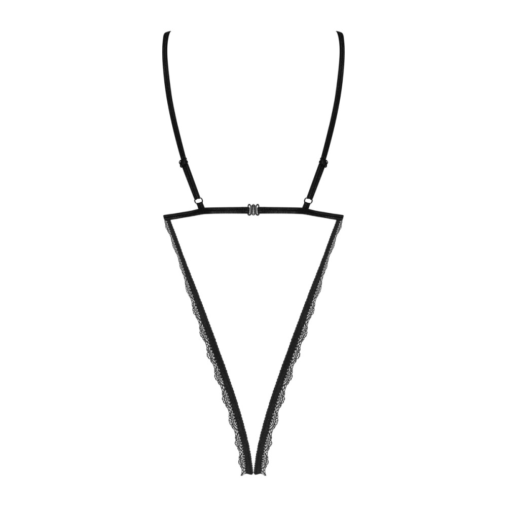 Сексуальное боди Obsessive Millagro, L/XL, с интимным вырезом и открытыми сосками, полупрозрачное, черное, фото №5 — секс шоп Украина, NO TABOO