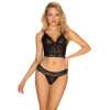 Сексуальный комплект Obsessive Giully, L/XL, в леопардовый принт, кружевной, черный, фото №1 — секс шоп Украина, NO TABOO