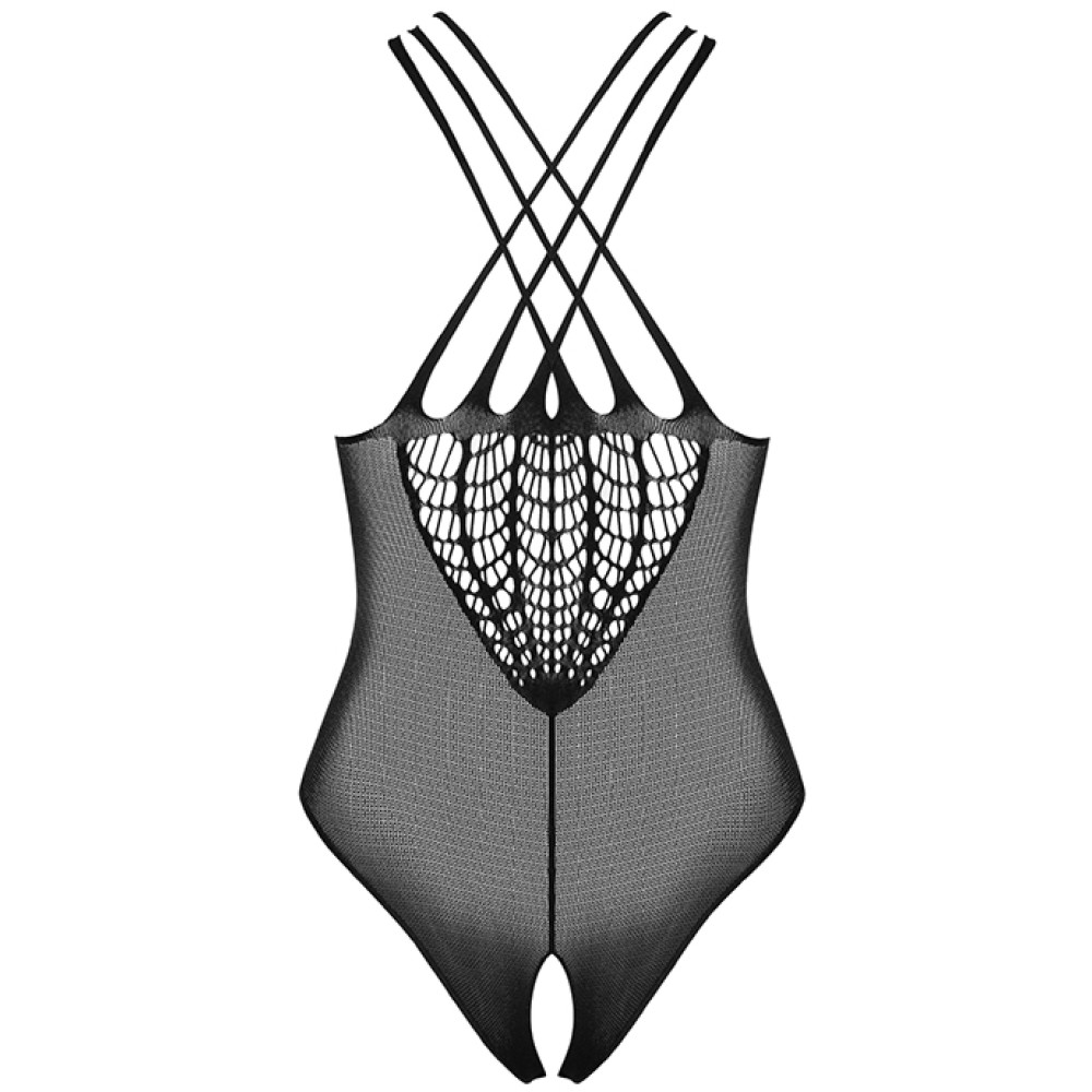 Сексуальное боди Obsessive B118, O/S, с интимным вырезом, в крупную сетку, черное, фото №6 — секс шоп Украина, NO TABOO