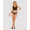 Сексуальный комплект Obsessive Giully, L/XL, в леопардовый принт, кружевной, черный, фото №3 — секс шоп Украина, NO TABOO