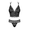 Сексуальный комплект Obsessive Giully, L/XL, в леопардовый принт, кружевной, черный, фото №5 — секс шоп Украина, NO TABOO
