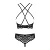 Сексуальный комплект Obsessive Giully, L/XL, в леопардовый принт, кружевной, черный, фото №6 — секс шоп Украина, NO TABOO