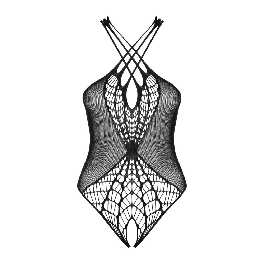 Сексуальное боди Obsessive B118, O/S, с интимным вырезом, в крупную сетку, черное, фото №5 — секс шоп Украина, NO TABOO