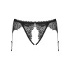 Трусики-пояс Obsessive Romanesa, L/XL, с интимным вырезом, кружевные, черные , фото №7 — секс шоп Украина, NO TABOO