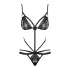 Сексуальное боди Obsessive Wonderia, S/M, кружевное, черное, фото №4 — секс шоп Украина, NO TABOO