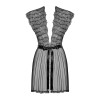Сексуальный халат Obsessive Romanesa, L/XL, полупрозрачный, черный , фото №5 — секс шоп Украина, NO TABOO