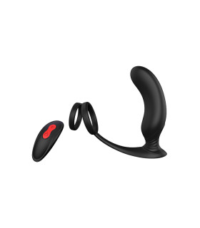 Массажер простаты с петлей на мошонку Dream Toys черный, 13.4 х 4.5 см - No Taboo
