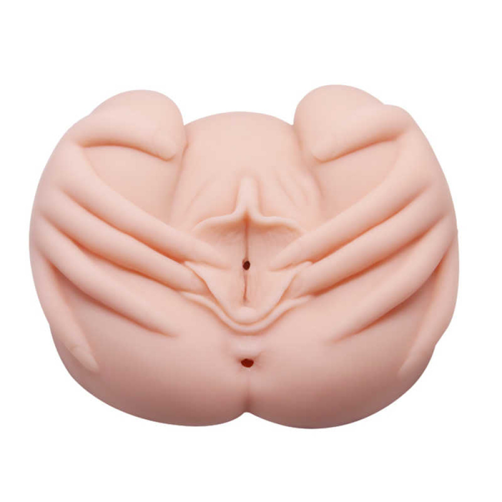 Мастурбатор реалистичный Crazy Bull Vagina and Anal с вибрацией, бежевый, 21 х 22.5 см фото №2 — секс игрушки: Украина, NO TABOO