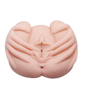 Мастурбатор реалістичний Crazy Bull Vagina and Anal з вібрацією, бежевий, 21 х 22.5 см - No Taboo