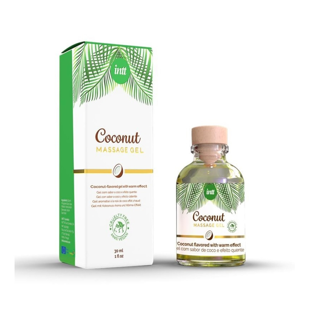 Массажный гель Intt Coconut (Vegan), 30 мл, с ароматом кокоса, с разогревающим эффектом, фото №0 — секс шоп Украина, NO TABOO