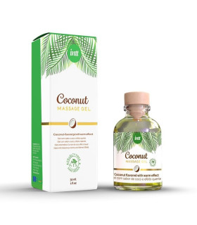 Масажний гель Intt Coconut (Vegan), 30 мл, з ароматом кокосу, з розігріваючим ефектом - No Taboo