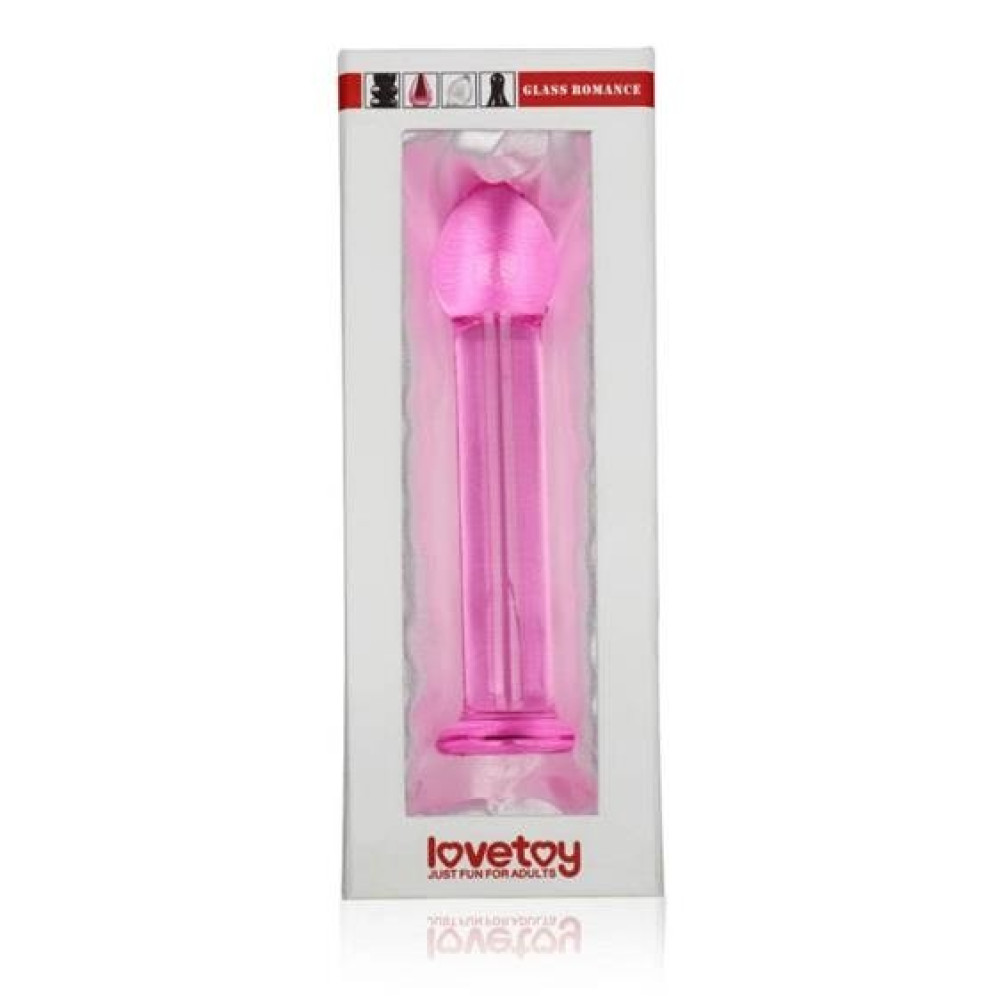 Фаллоимитатор Lovetoy стеклянный, розовый, 18 х 3 см фото №2 — секс игрушки: Украина, NO TABOO