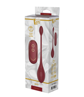 Виброяйцо Dream Toys Romance с пультом, бордовое, 23 х 3.8 см - No Taboo
