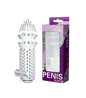Насадка на пеніс Baile Penis Sleeve рельєфна, прозора, 12.8 х 3.5 см - No Taboo
