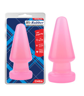 Анальная пробка-конус гигантская, Chisa HI-Rubber розовая, 17 х 7 см - No Taboo