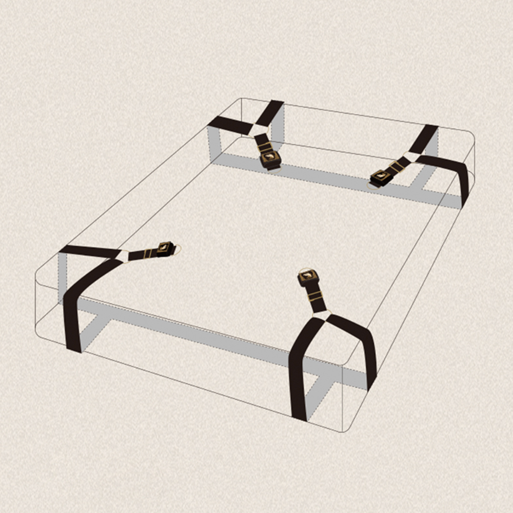 Фиксаторы на кровать Bed Adjustable Restreint Strap UPKO для Х-образного бондажа, черные, фото №0 — секс шоп Украина, NO TABOO