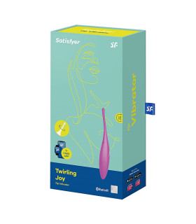 Вибратор для точечной стимуляции Satisfyer Twirling Joy с приложением, фиолетовый, 18 х 3 см - No Taboo