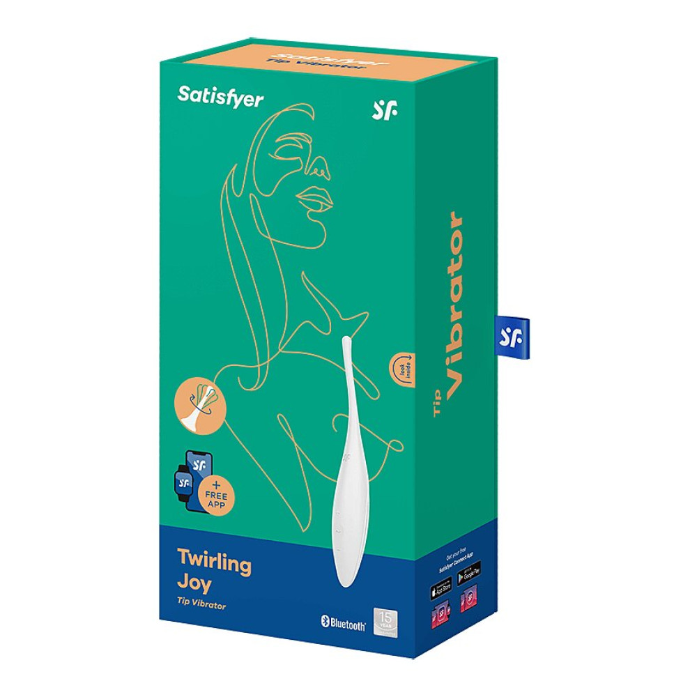 Вибратор для точечной стимуляции Satisfyer Twirling Joy с приложением, белый, 18 х 3 см фото №2 — секс игрушки: Украина, NO TABOO